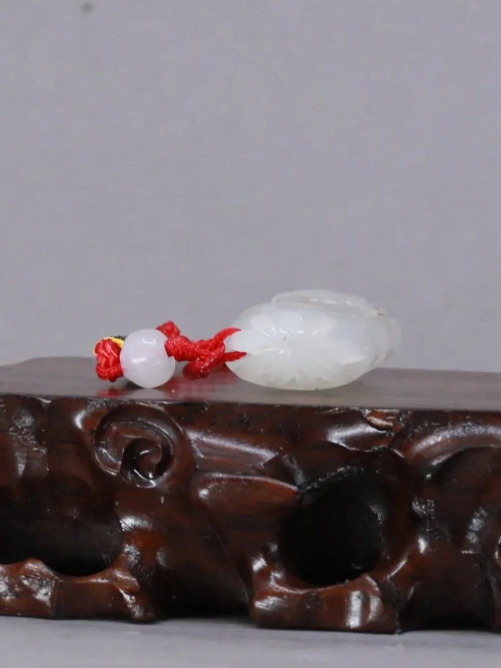 Chinese Hetian Jade Pendant w Fortune Bat & Ruyi